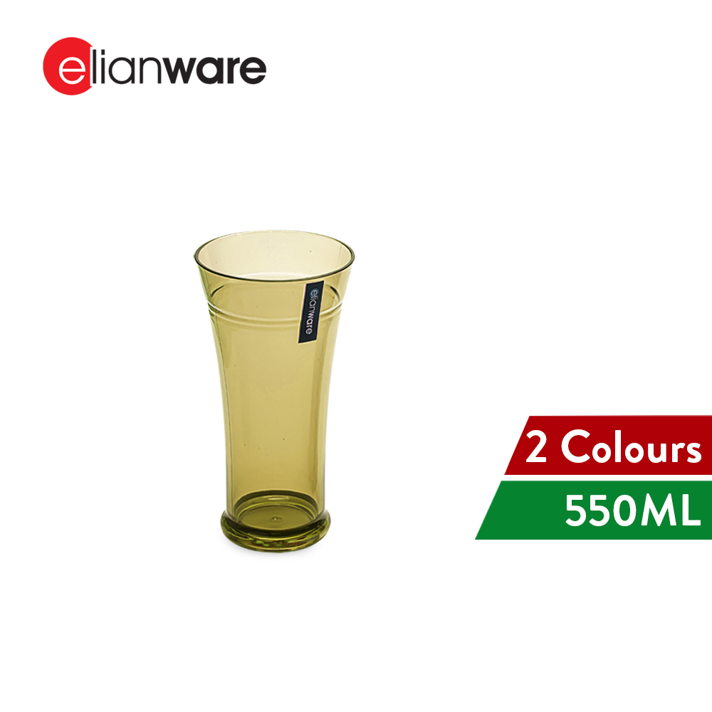 Elianware 1/3PCS Unbreakable Cup Elegant Cawan Plastik Transparent Mug
