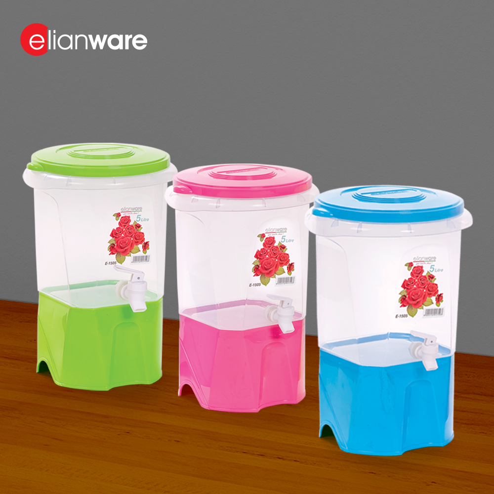 Elianware 5Ltr Jamuan Water Dispenser Hot & Cold Beverages Bekas Air Tong with Faucet & Stand