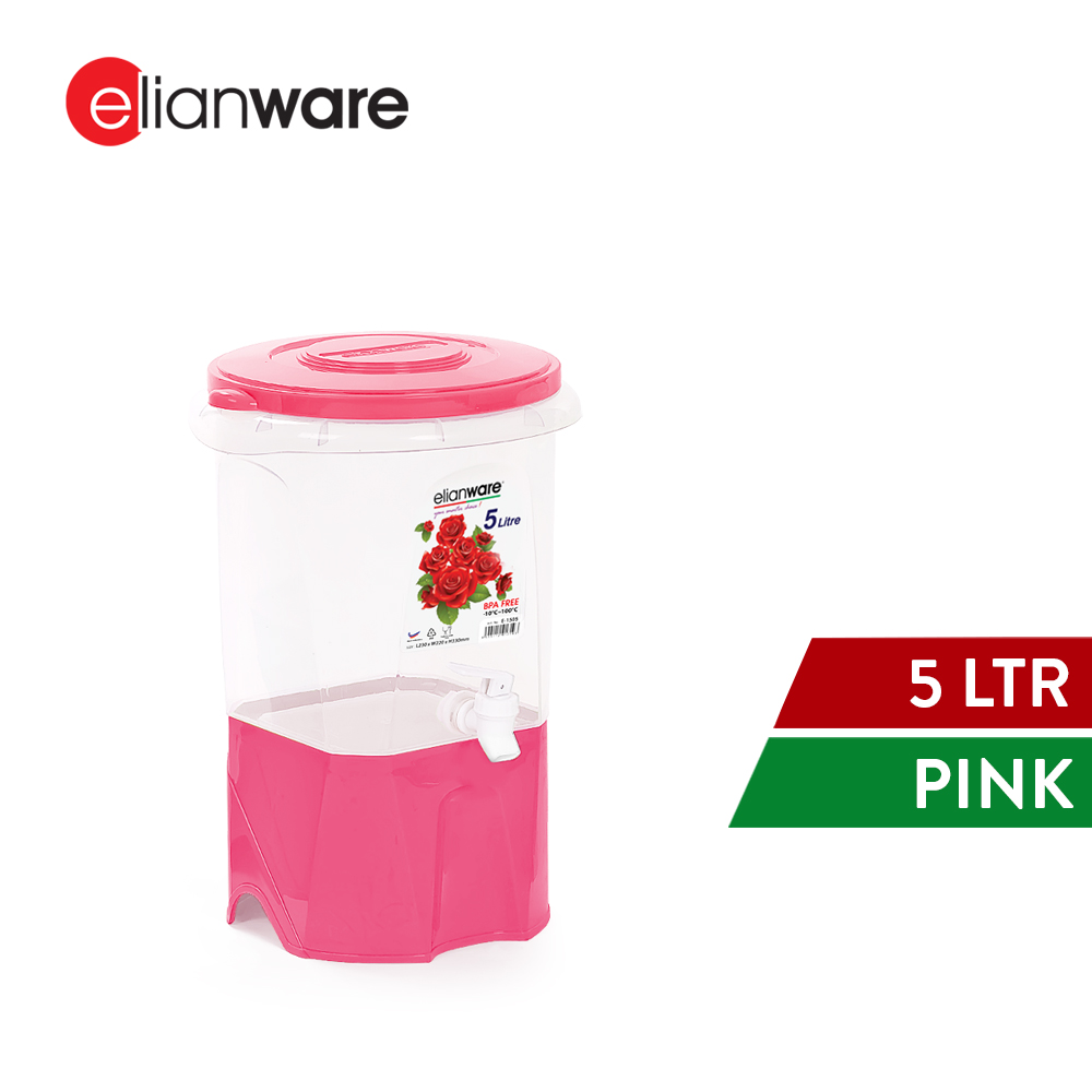 Elianware 5Ltr Jamuan Water Dispenser Hot & Cold Beverages Bekas Air Tong with Faucet & Stand
