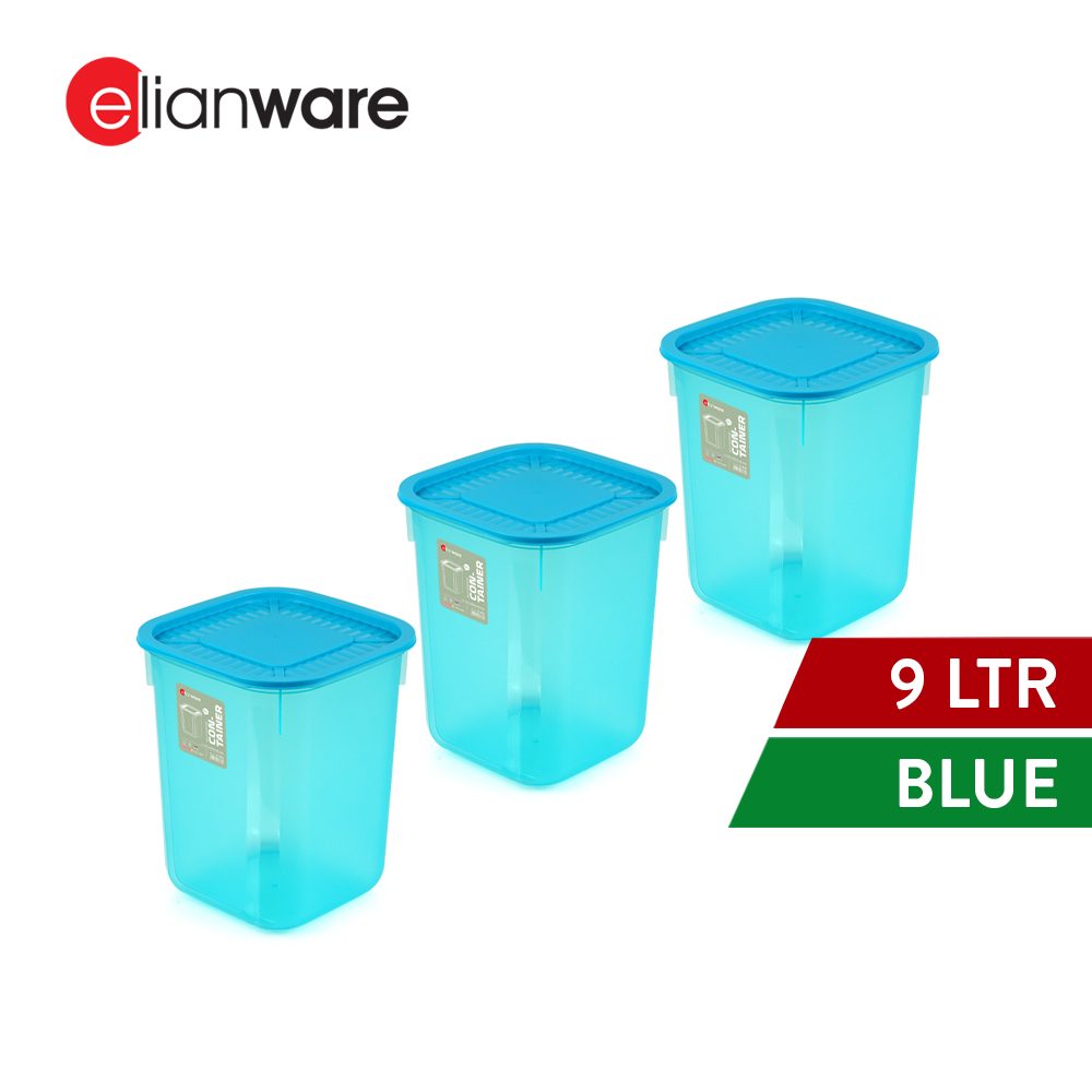 Elianware 1PC/3PCS 9Ltr Airtight Food Container Kerepek Snacks Storage Bekas Kedap