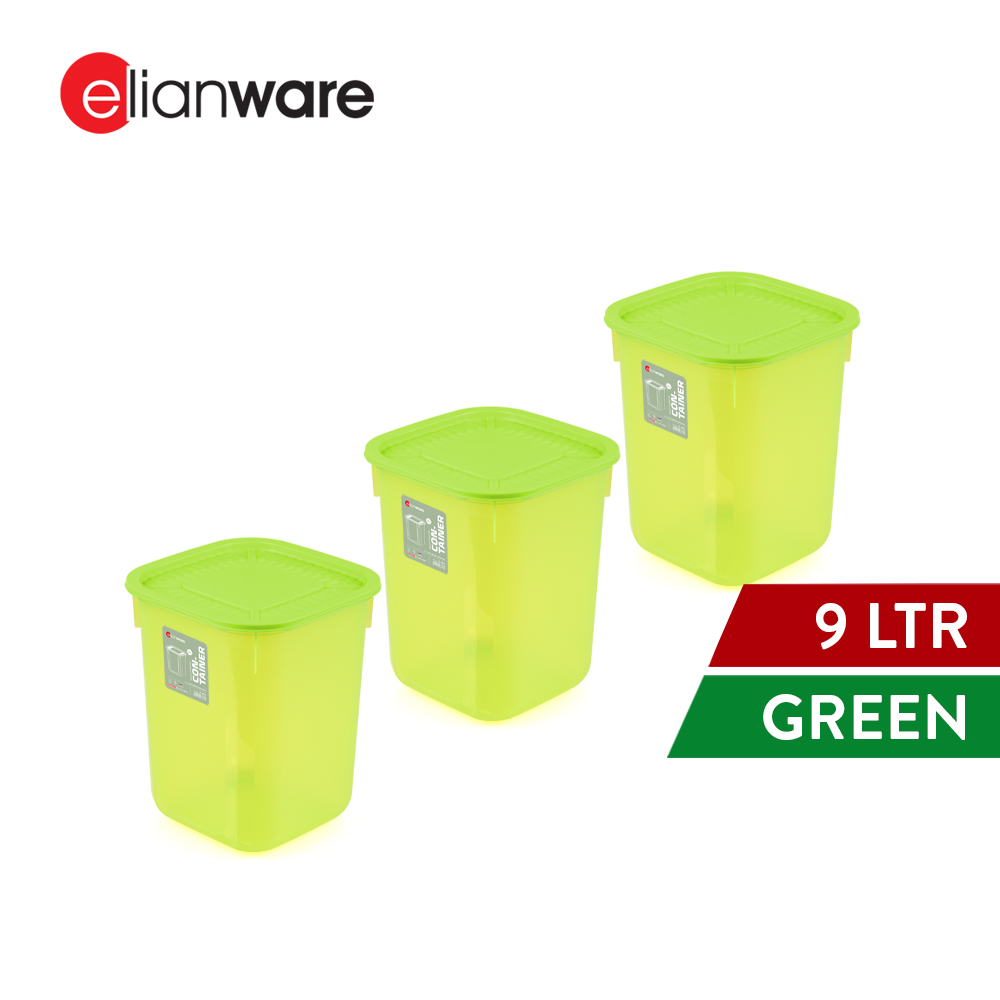 Elianware 1PC/3PCS 9Ltr Airtight Food Container Kerepek Snacks Storage Bekas Kedap