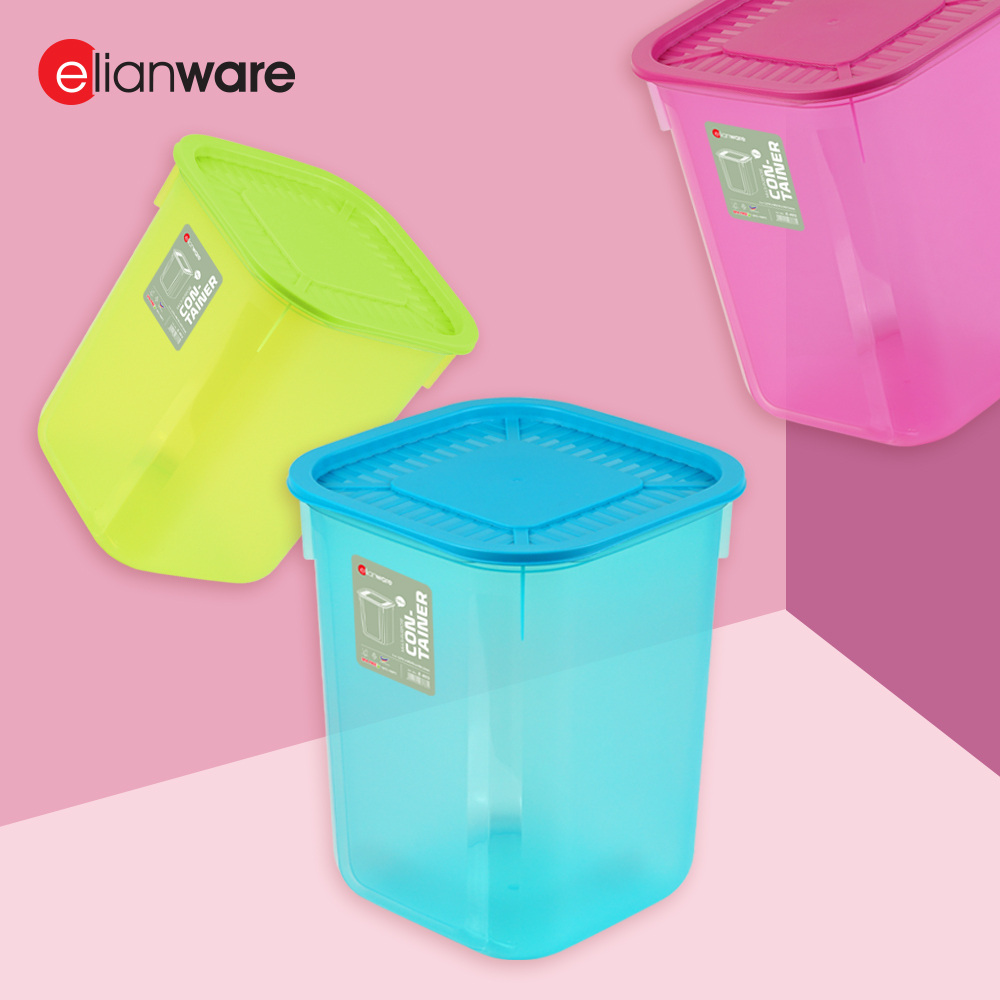 Elianware 1PC/3PCS 14Ltr Large Airtight Container Bekas Beras Keropok Rice Storage