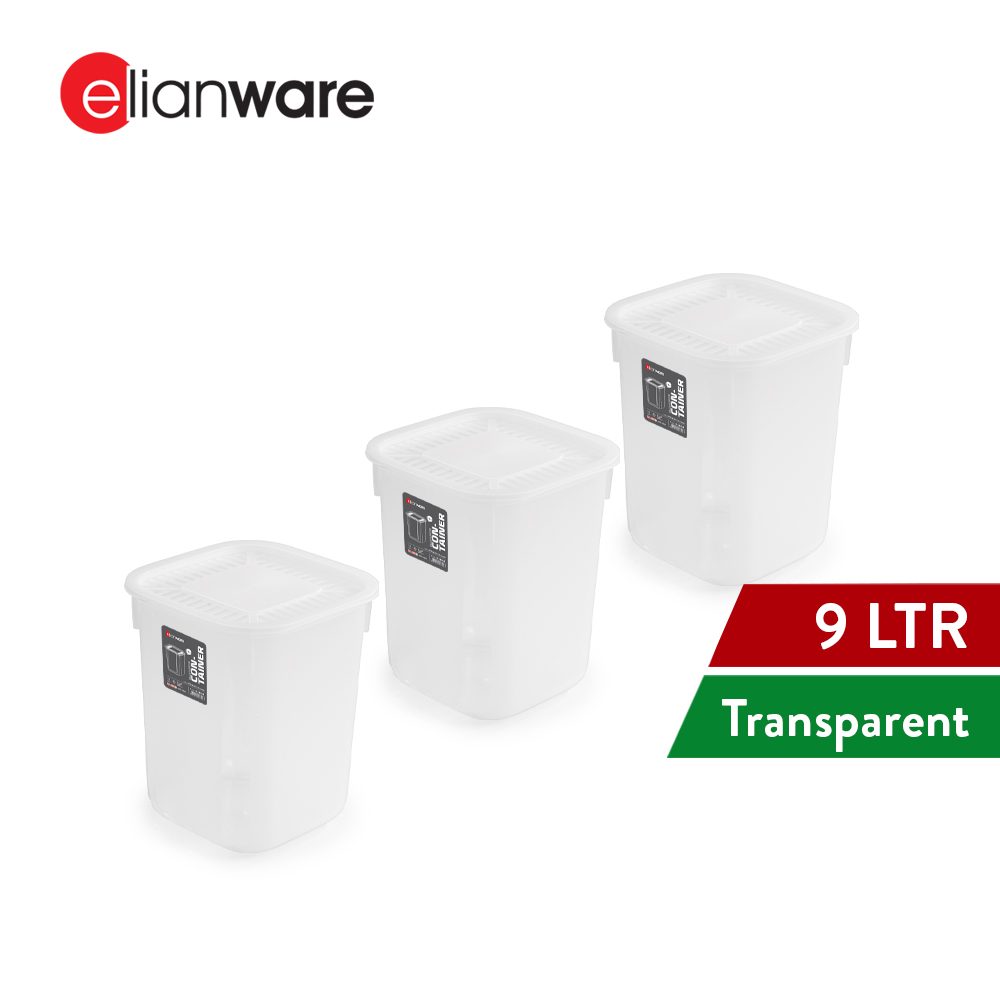 Elianware 1PC/3PCS 9Ltr Airtight Food Container Kerepek Snacks Storage Bekas Kedap