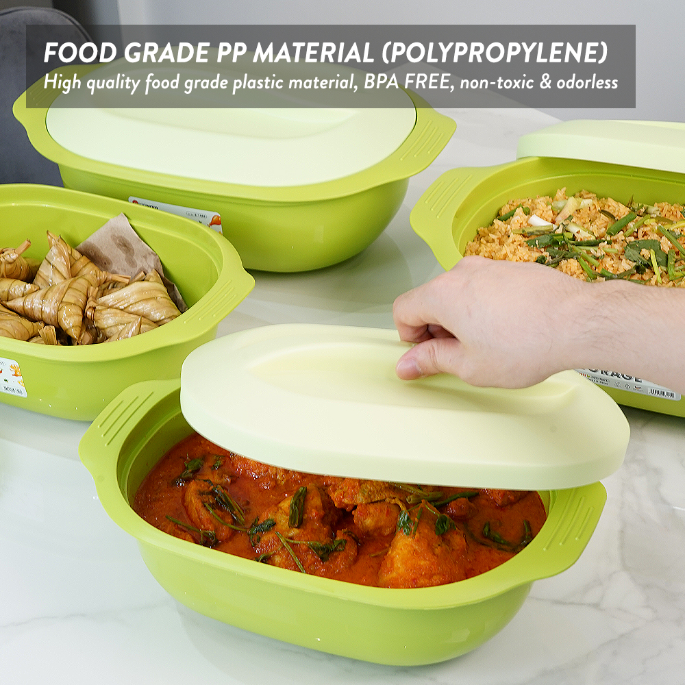 Elianware 1PC/4PCS Tray Makanan Serving Tray With Cover Party Buffet Bekas Kuih Lauk