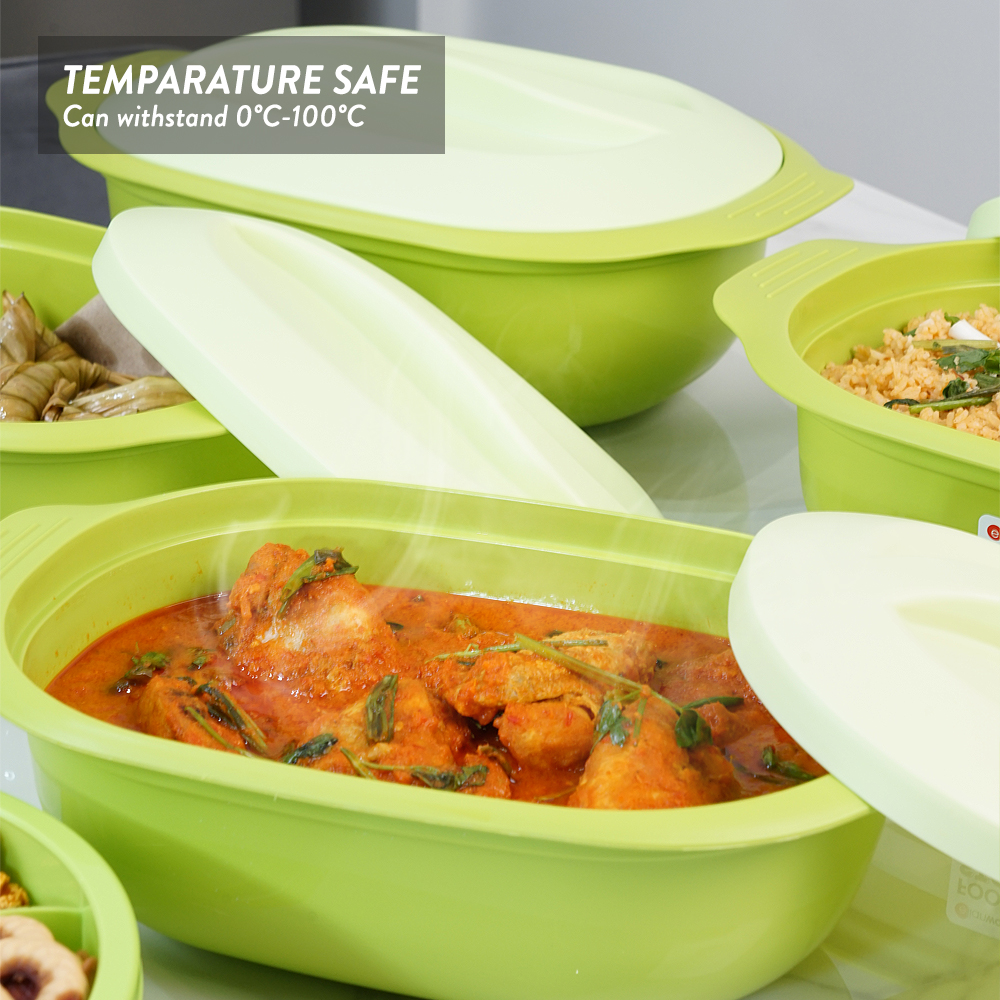 Elianware 1PC/4PCS Tray Makanan Serving Tray With Cover Party Buffet Bekas Kuih Lauk