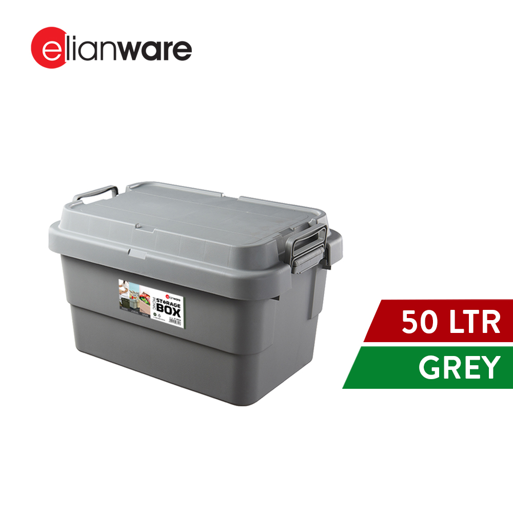 Elianware 50 Ltr Camping Extra Large Storage Box Big Heavy Duty Toys Box Storage