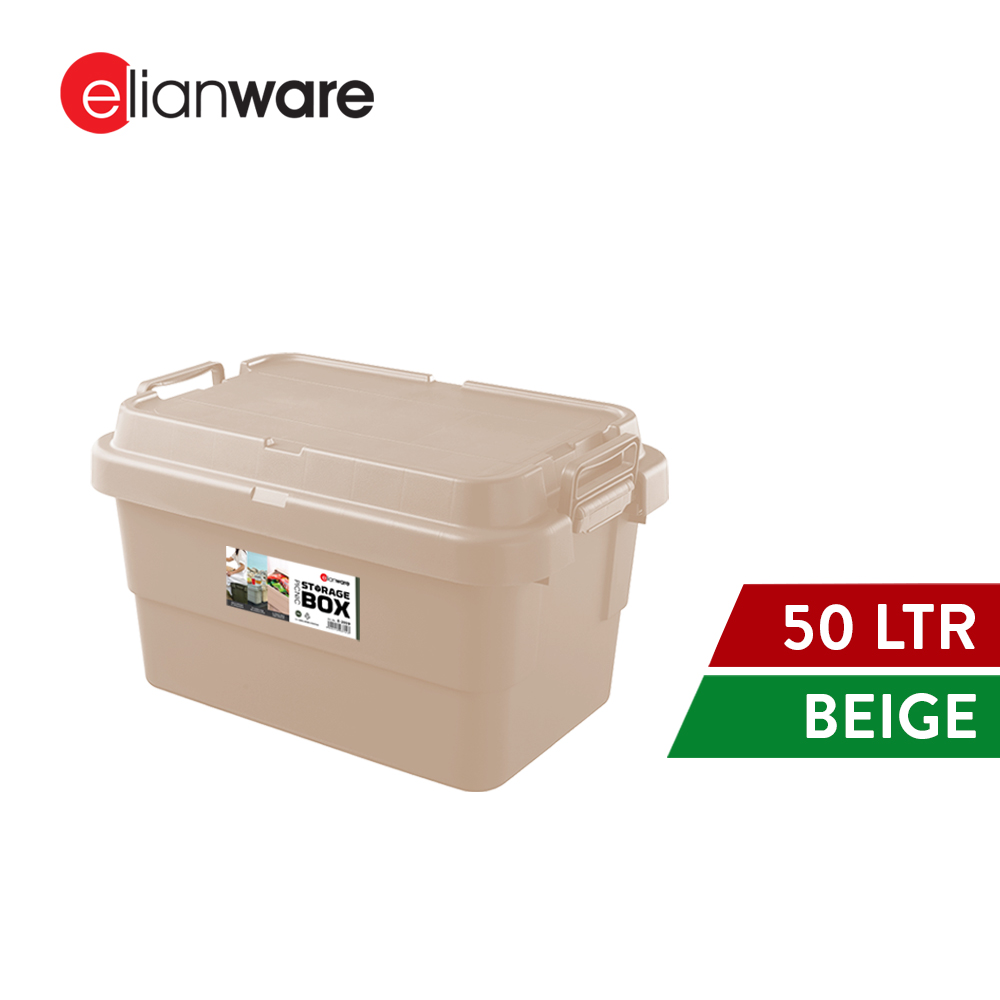 Elianware 50 Ltr Camping Extra Large Storage Box Big Heavy Duty Toys Box Storage