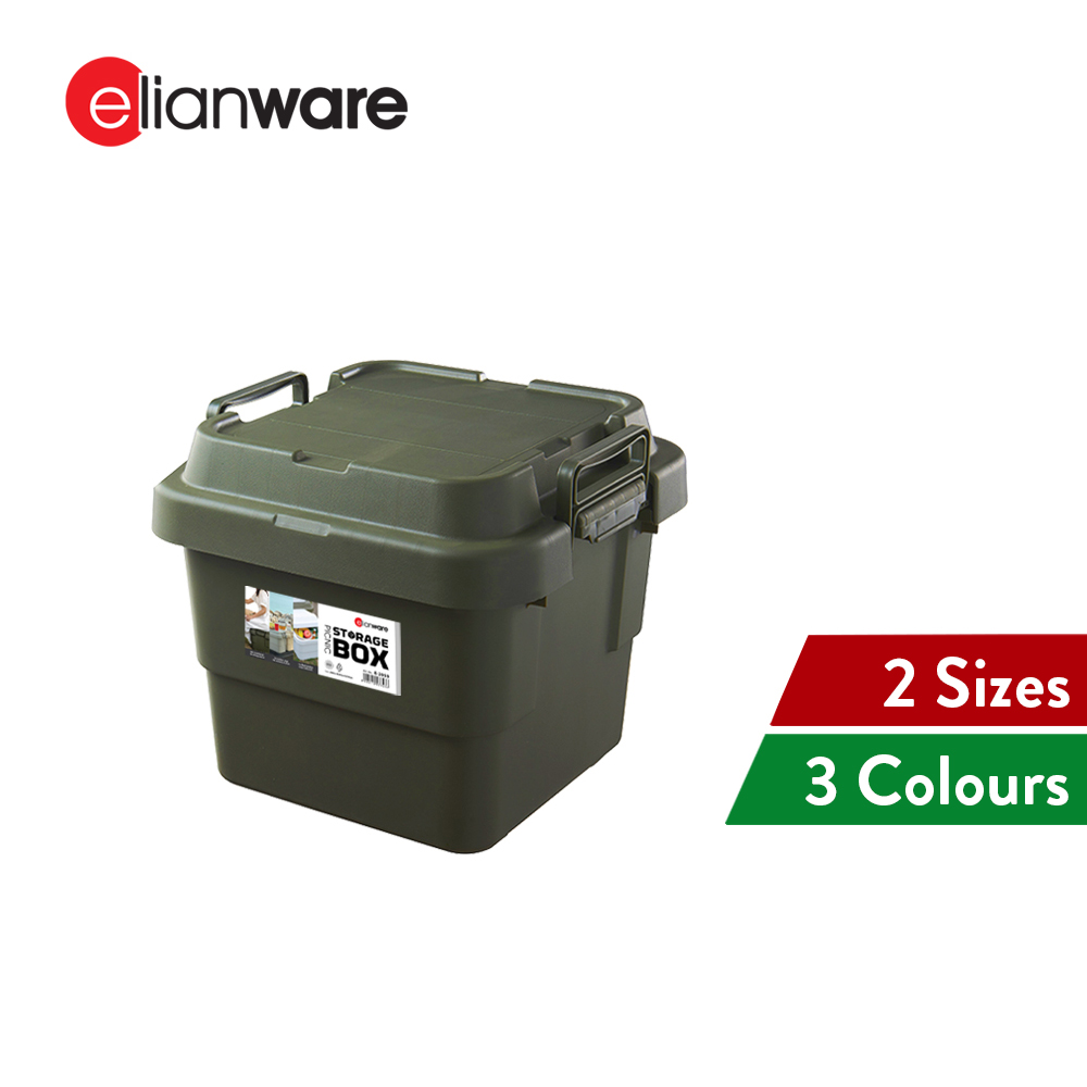 Elianware 22L / 30L Picnic Camping Heavy Duty Storage Box File Accessories Box Storage