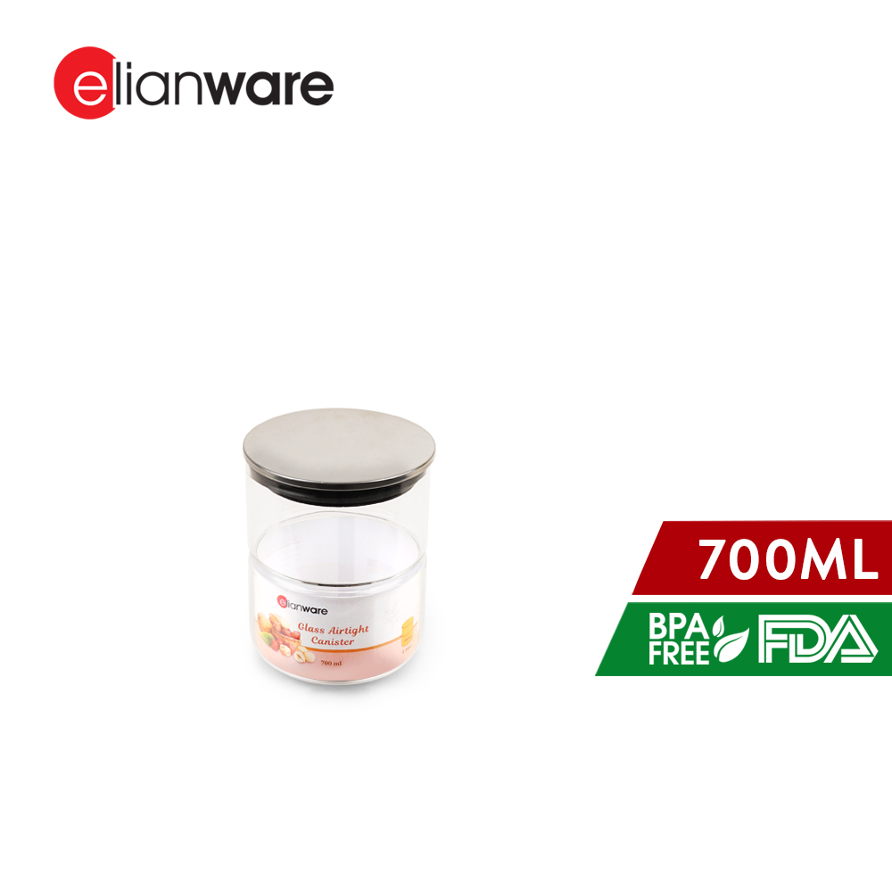 Elianware Premium Round Food Glass Jar Rempah Container Seasoning Bottle Kaca
