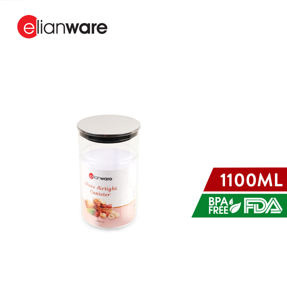 Elianware Premium Round Food Glass Jar Rempah Container Seasoning Bottle Kaca