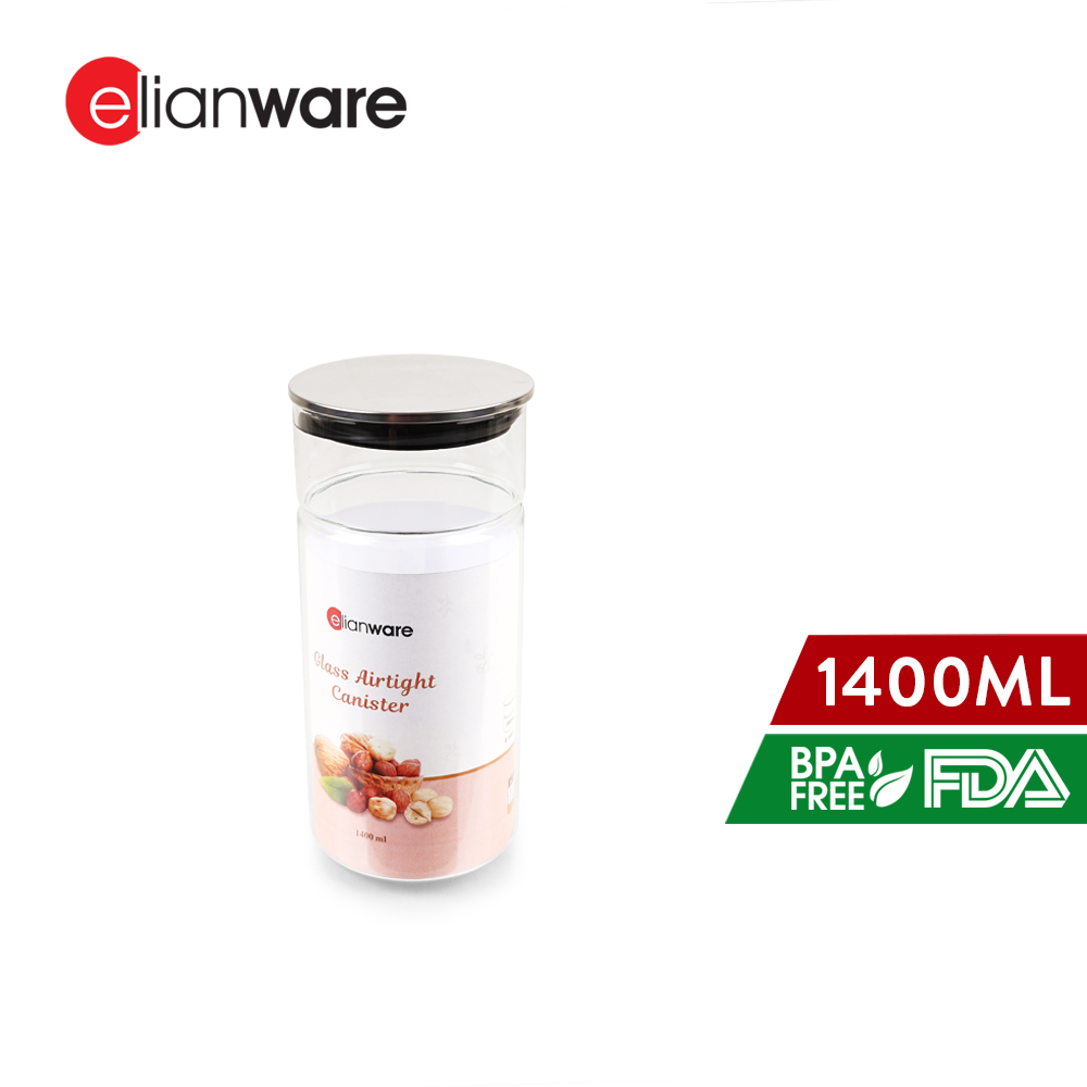 Elianware Premium Round Food Glass Jar Rempah Container Seasoning Bottle Kaca