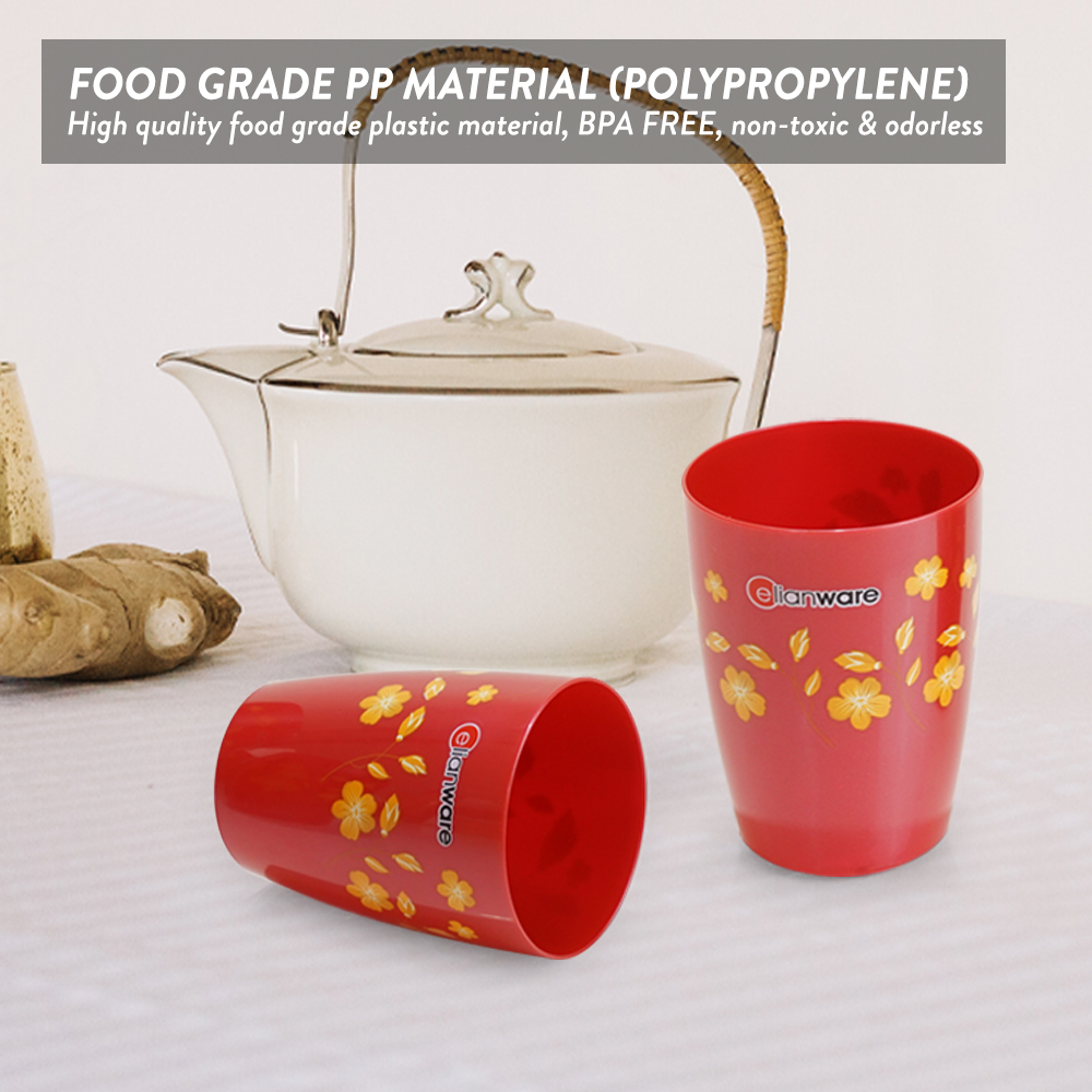 Elianware Edisi Raya 300ML Cup Cawan Plastik BPA Free (6PCS)
