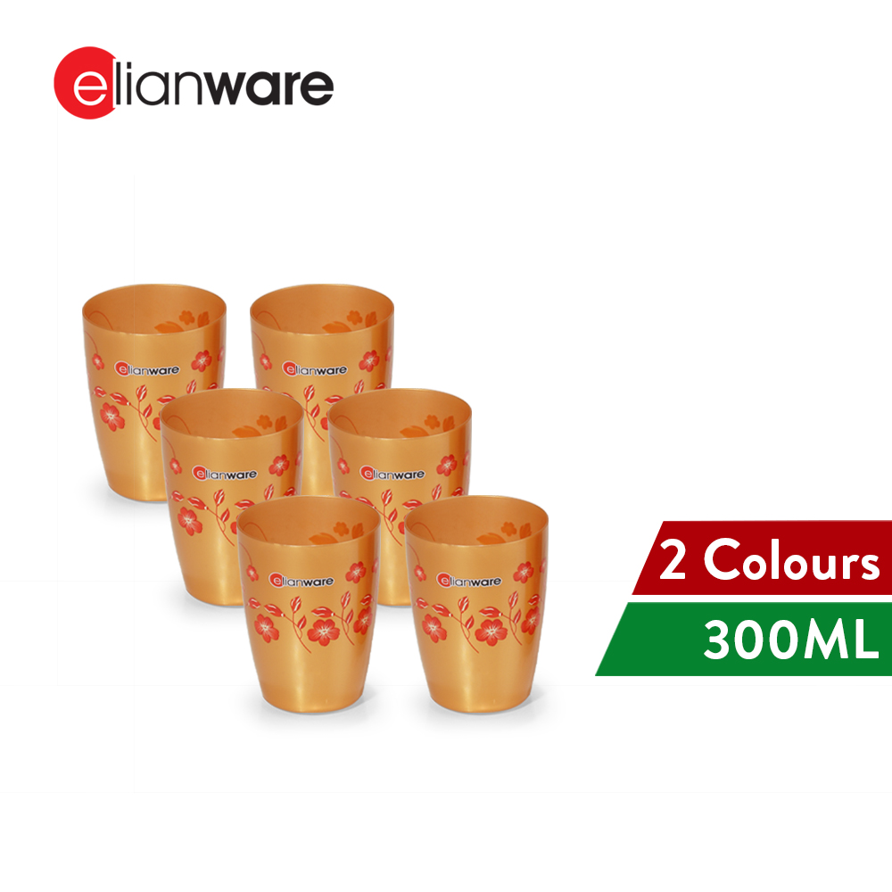 Elianware Edisi Raya 300ML Cup Cawan Plastik BPA Free (6PCS)
