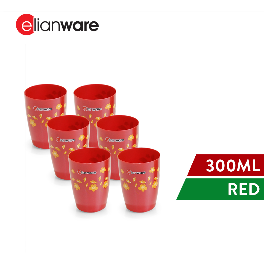 Elianware Edisi Raya 300ML Cup Cawan Plastik BPA Free (6PCS)