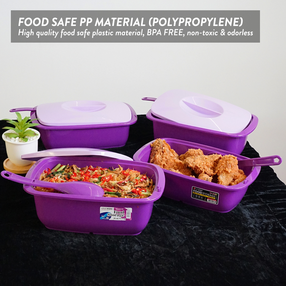 Elianware 2.6Ltr & 3.4Ltr Bekas Makanan Party Buffet Tray Set Bekas Kuih Lauk Serving Tray dengan Senduk