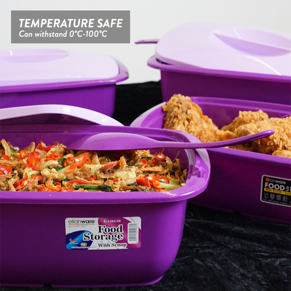 Elianware 2.6Ltr & 3.4Ltr Bekas Makanan Party Buffet Tray Set Bekas Kuih Lauk Serving Tray dengan Senduk