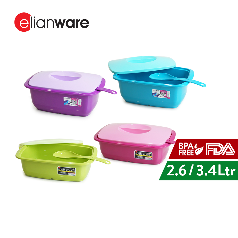 Elianware 2.6Ltr & 3.4Ltr Bekas Makanan Party Buffet Tray Set Bekas Kuih Lauk Serving Tray dengan Senduk