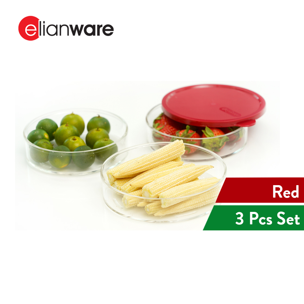 Elianware E-Concept (420ml) Round Acrylic BPA FREE Microwavable Kitchen Fridge Freezer Organizer