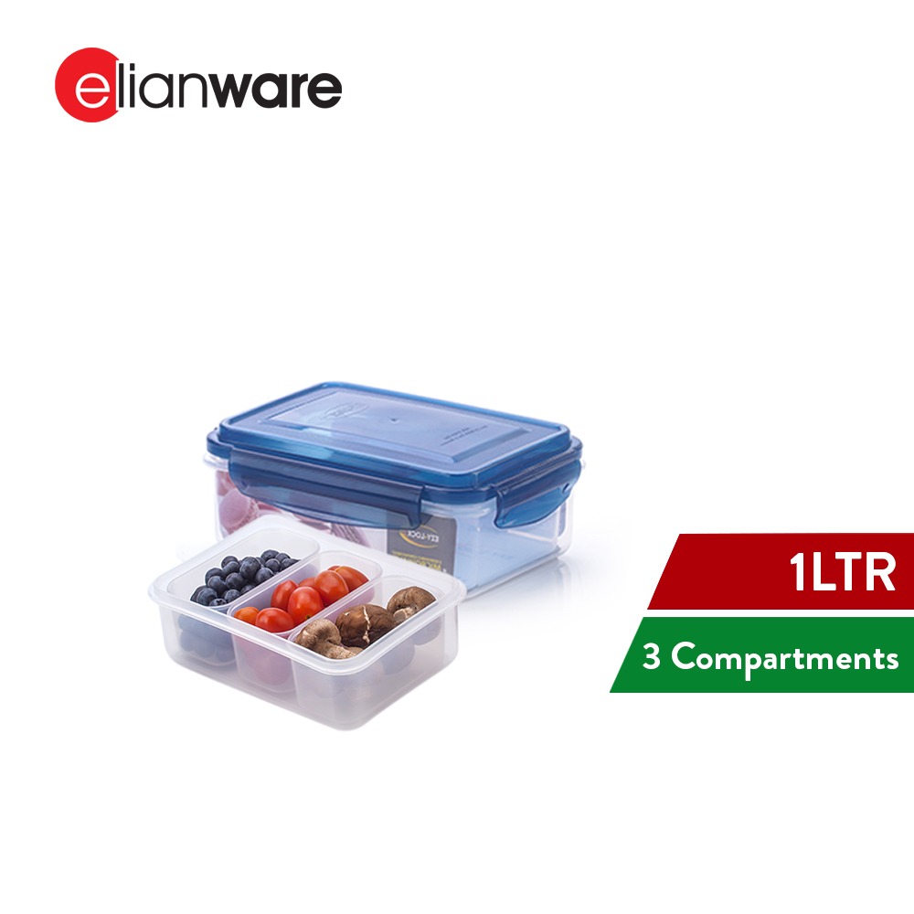 Elianware Ezy-Lock Compartments Microwavable 100% Airtight Food Containers