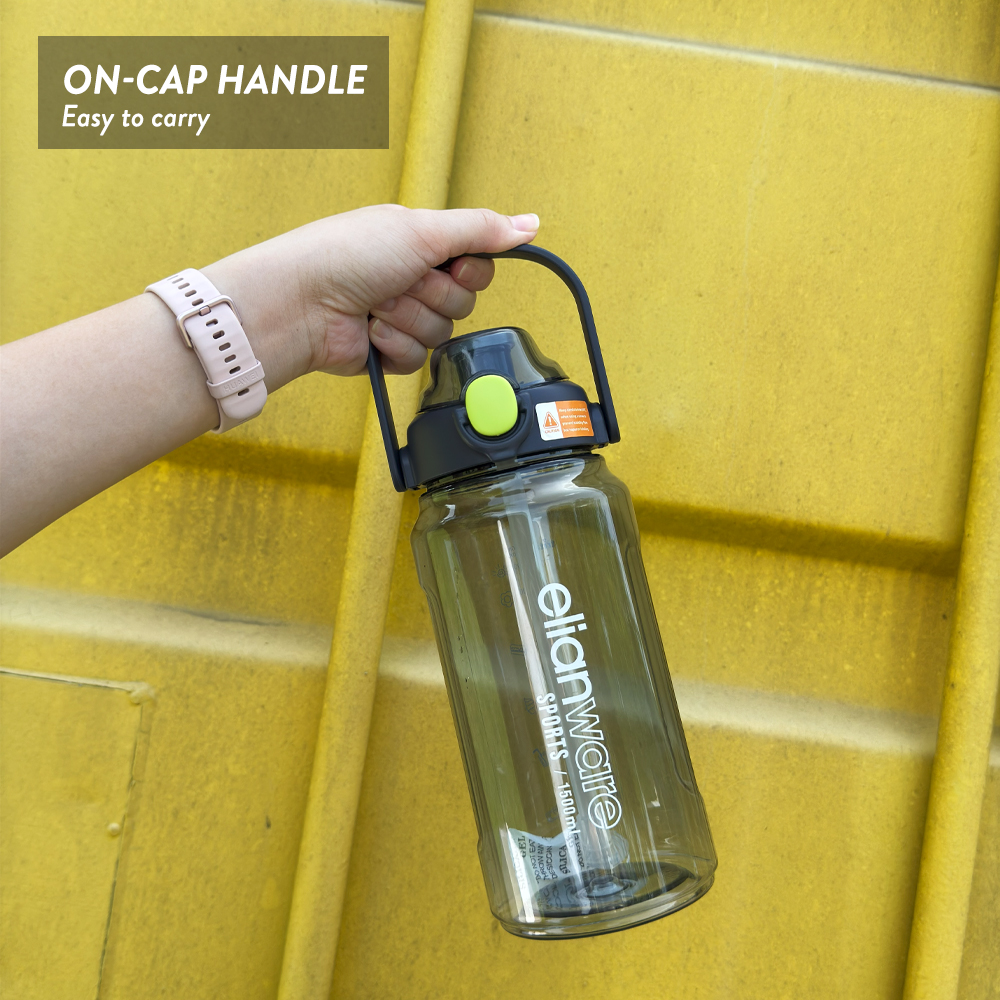 Elianware Tritan BPA FREE 1.5Ltr / 2Ltr Botol Air Outdoor School Drinking Water Bottle with Straw