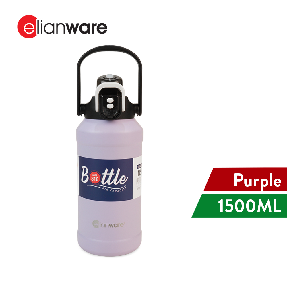 Elianware 1L / 1.5L 316 Stainless Steel Tumbler Durable Vacuum Flask Sport Bottle
