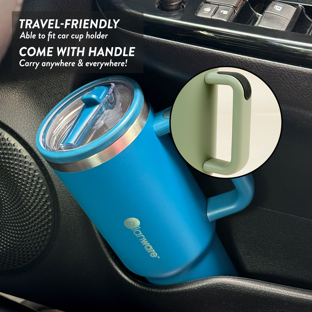 Elianware 1200ML 304 Stainless Steel Straw Tumbler Beverage Vacuum Mug