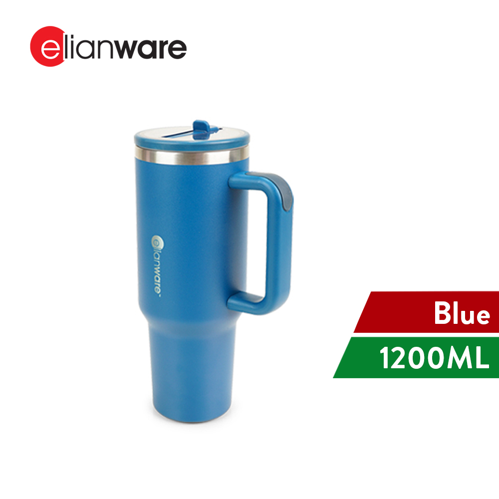 Elianware 1200ML 304 Stainless Steel Straw Tumbler Beverage Vacuum Mug