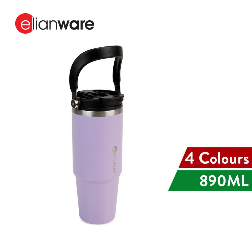 Elianware 890ML 304 Stainless Steel Straw Tumbler Outdoor Flask Travel Mug