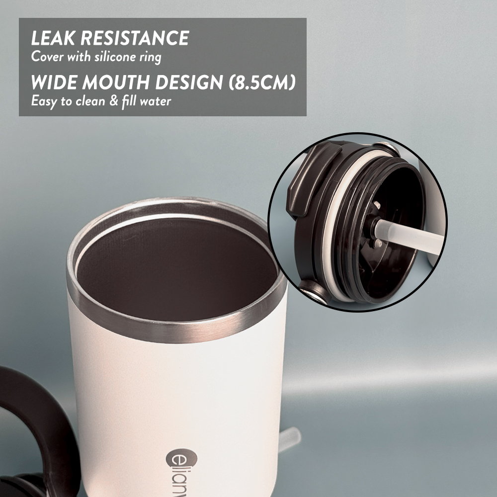 Elianware 890ML 304 Stainless Steel Straw Tumbler Outdoor Flask Travel Mug