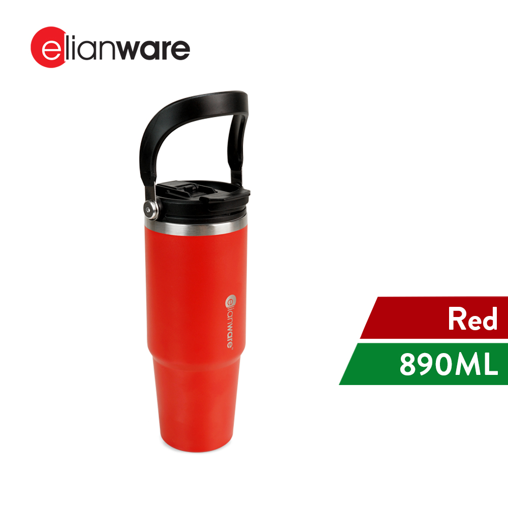Elianware 890ML 304 Stainless Steel Straw Tumbler Outdoor Flask Travel Mug