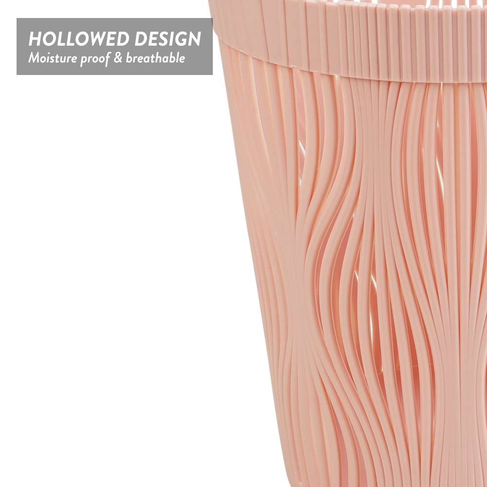 Elianware Hollowed Design Dustbin Mesh Trash Rubbish Bin Tong Sampah