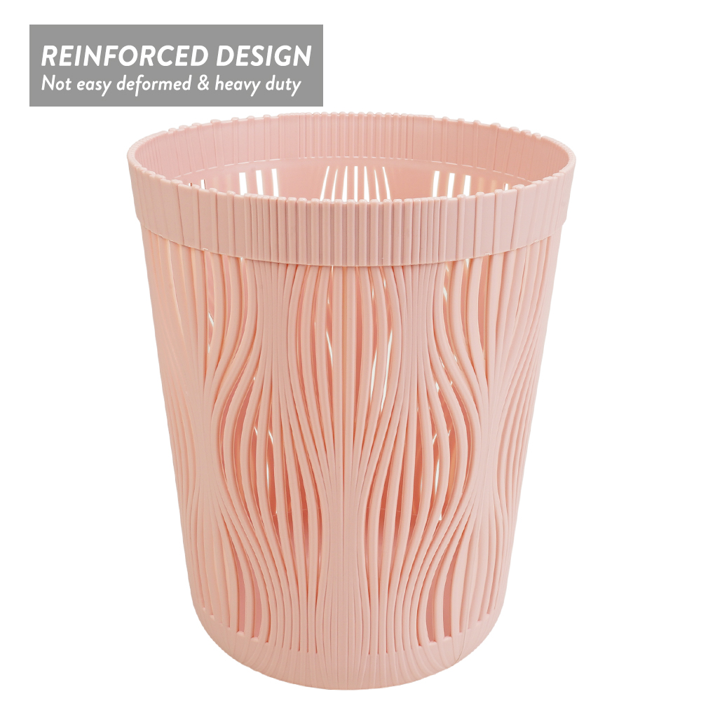 Elianware Hollowed Design Dustbin Mesh Trash Rubbish Bin Tong Sampah