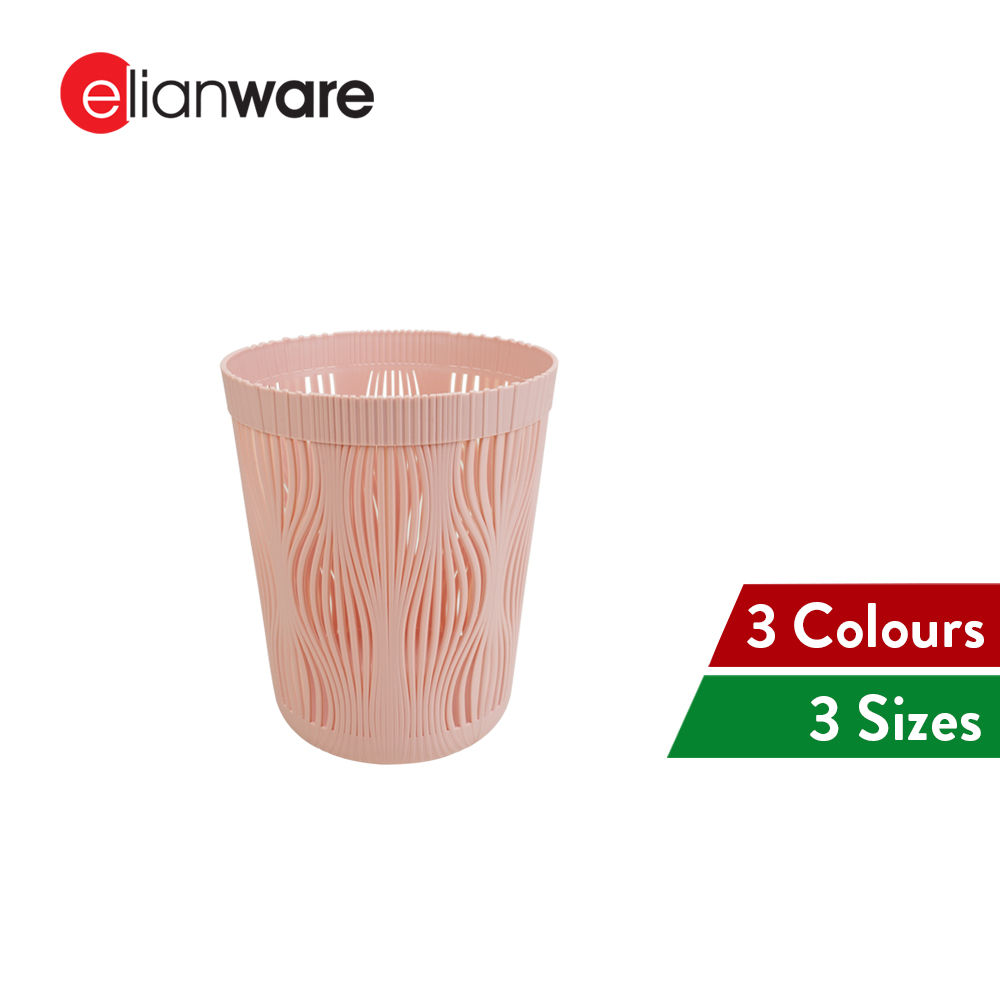 Elianware Hollowed Design Dustbin Mesh Trash Rubbish Bin Tong Sampah