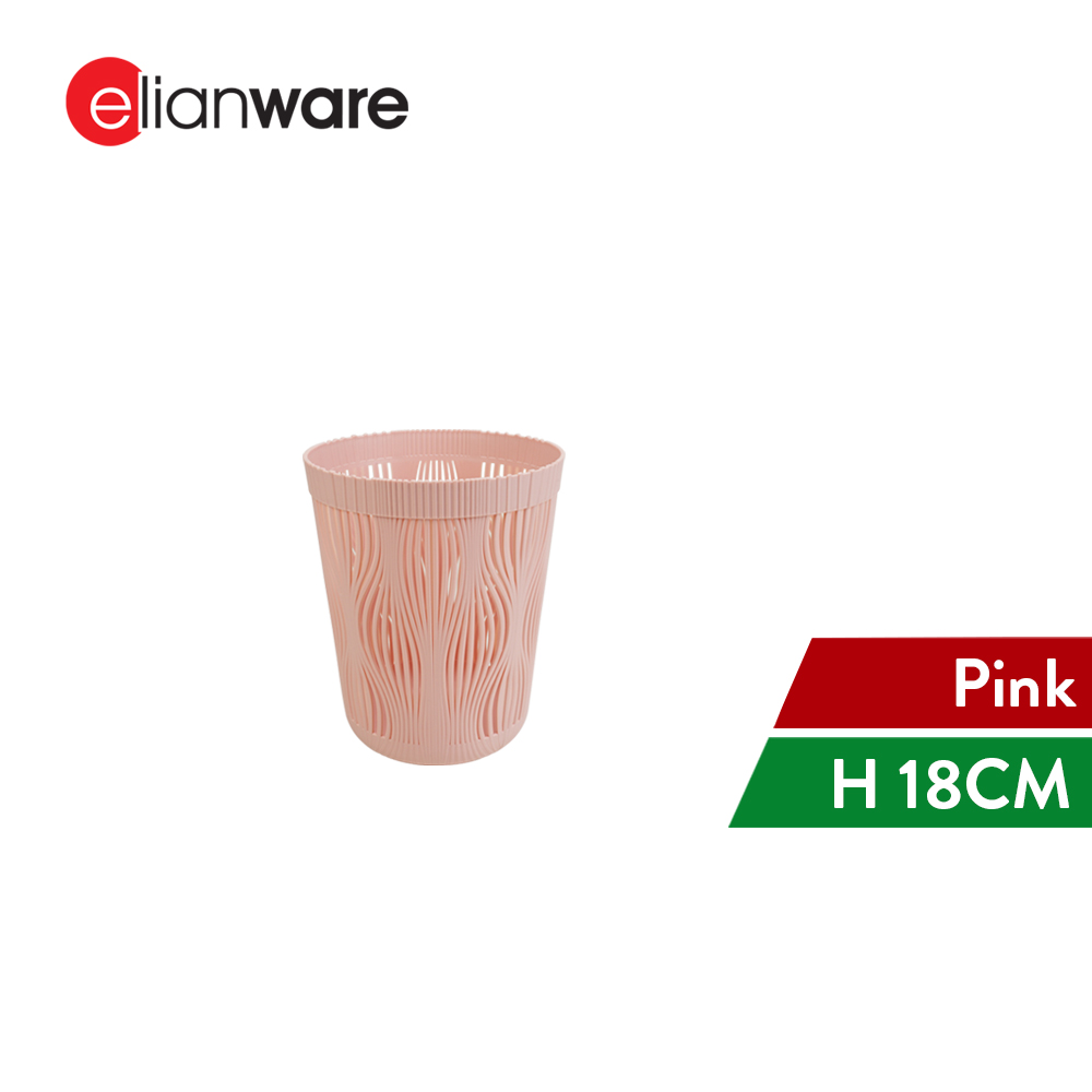 Elianware Hollowed Design Dustbin Mesh Trash Rubbish Bin Tong Sampah