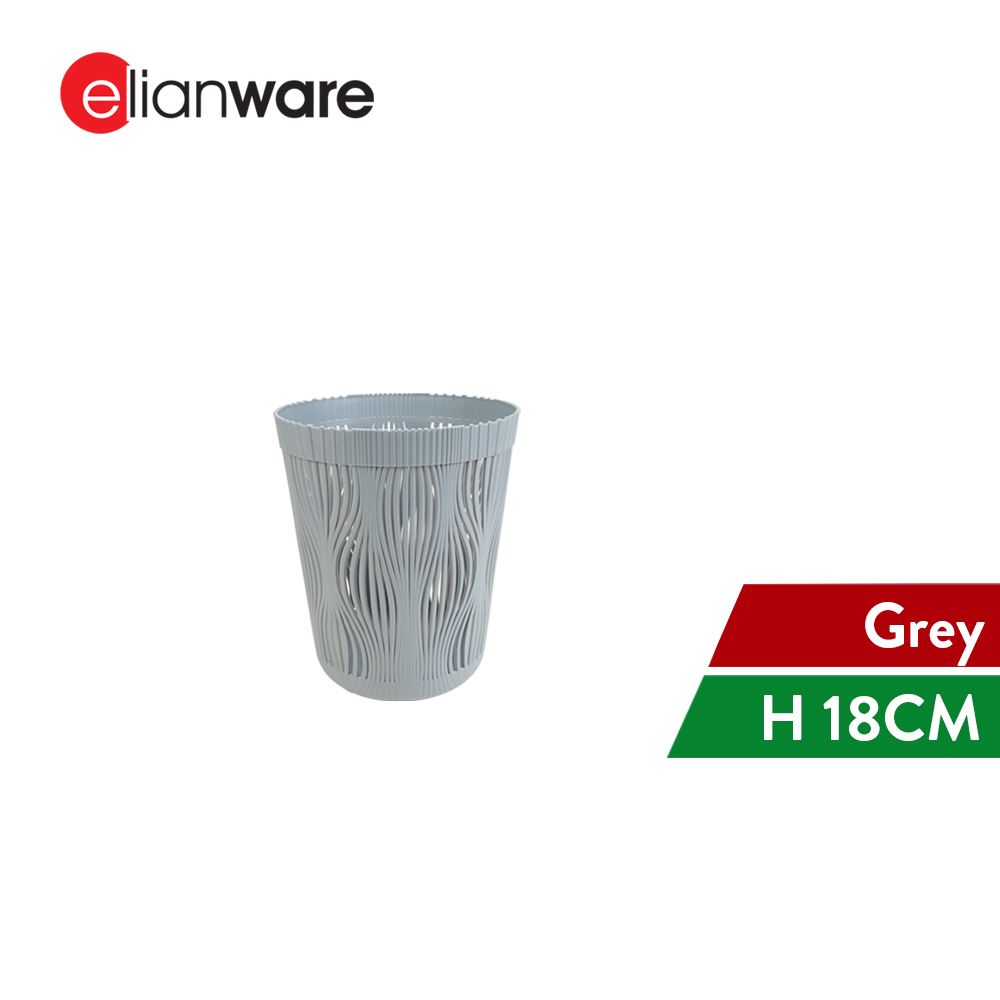 Elianware Hollowed Design Dustbin Mesh Trash Rubbish Bin Tong Sampah