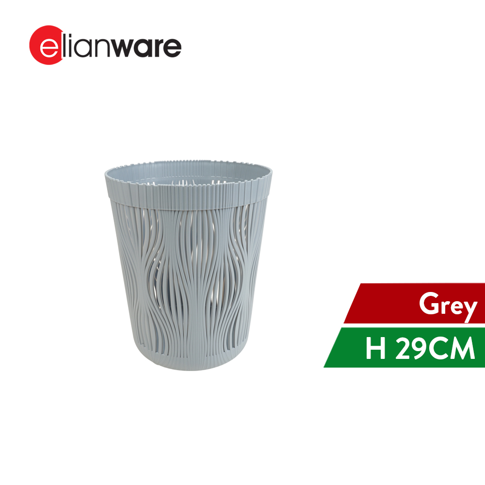 Elianware Hollowed Design Dustbin Mesh Trash Rubbish Bin Tong Sampah