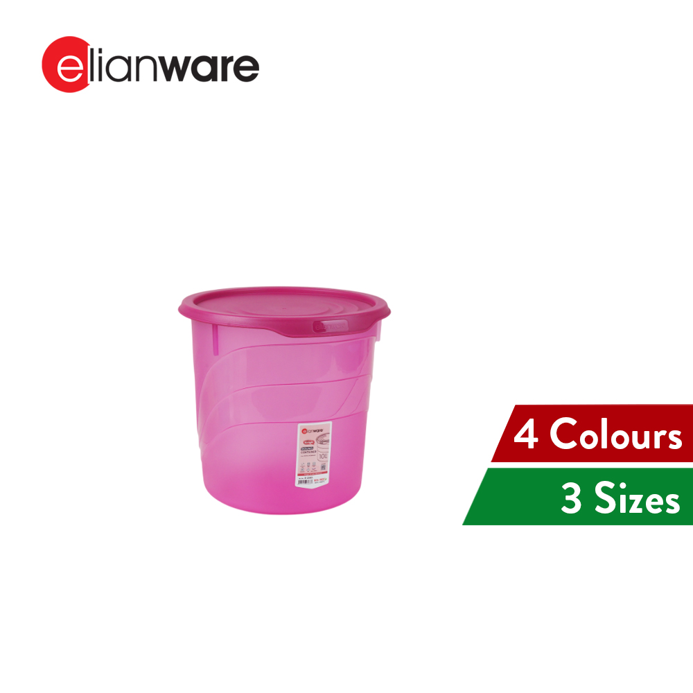 Elianware 3.5L/6L/10L Press Seal Airtight Container Beras Snacks Bekas Makanan
