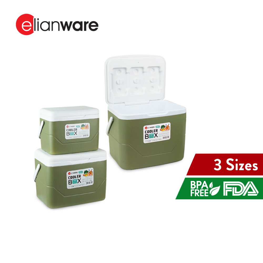 Elianware 5L/12L/24L Portable Ice Cooler Box Camping Fishing Kotak Ais