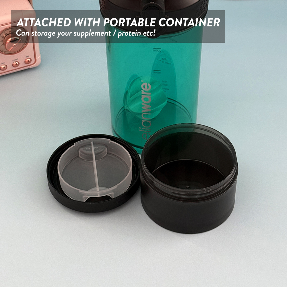 Elianware Tritan Protein Shaker Fitness Powder Sport Shaker Bottle BPA Free (550ML)