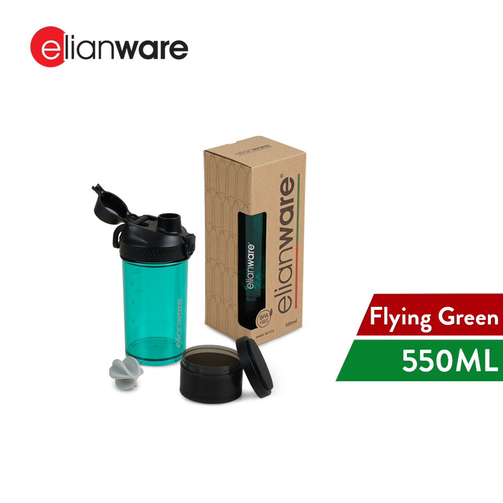 Elianware Tritan Protein Shaker Fitness Powder Sport Shaker Bottle BPA Free (550ML)