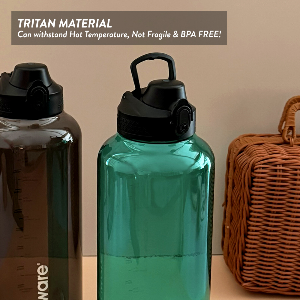 Elianware Tritan Large Capacity Water Bottle Sport Gym Big Botol Air BPA Free (2Ltr)
