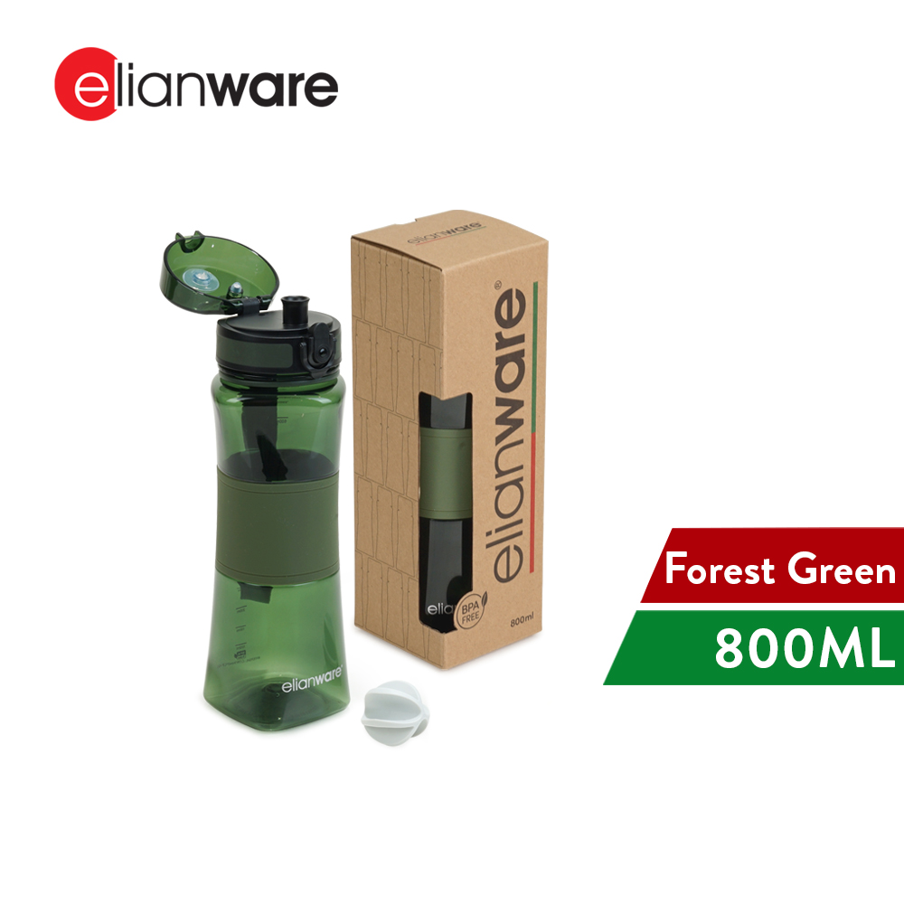 Elianware Tritan Elegant Water Bottle Shaker Gym Protein Powder Botol Air BPA Free (800ML)