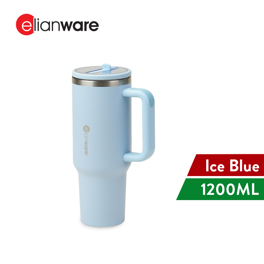 Elianware 1200ML 304 Stainless Steel Straw Tumbler Beverage Vacuum Mug