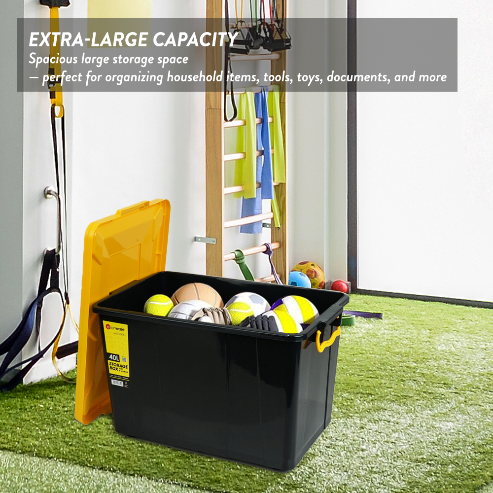 Elianware 20/30/40/50/60/70/90L Plastic Storage Box with Wheels Storage Organizer Kotak Penyimpanan Roda (1PC/Bundle)