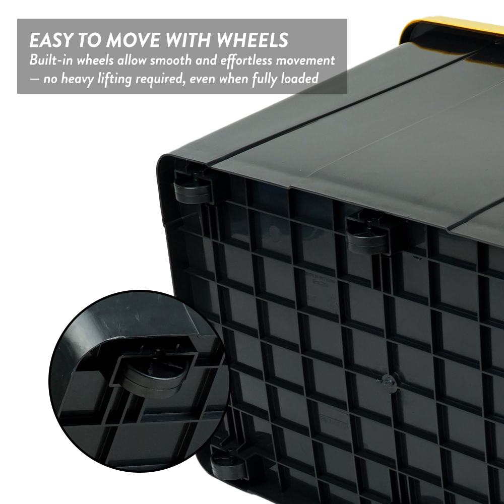 Elianware 20/30/40/50/60/70/90L Plastic Storage Box with Wheels Storage Organizer Kotak Penyimpanan Roda (1PC/Bundle)