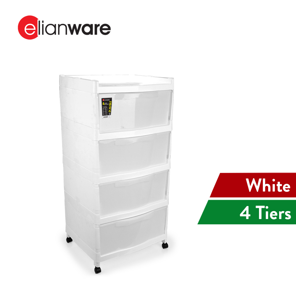 Elianware 3/4/5 Tiers Laci Almari Drawer Storage Box Organizer Cabinet with Wheels