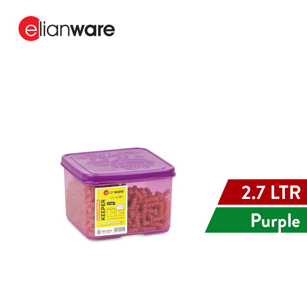 Elianware Airtight Food Container Storage BPA Free Square Biscuits Milo Bekas Makanan Kedap Udara