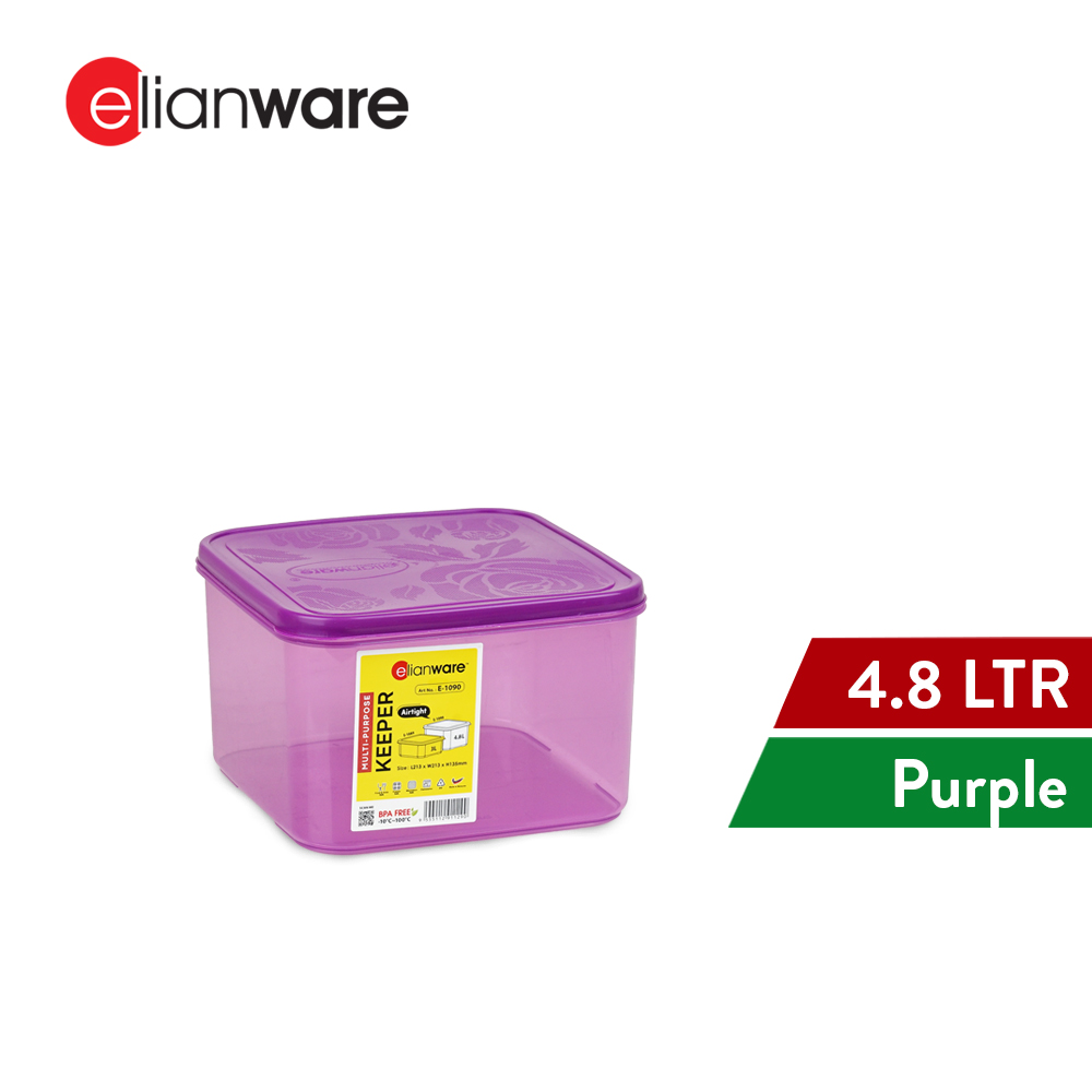 Elianware Airtight Food Container Storage BPA Free Square Biscuits Milo Bekas Makanan Kedap Udara
