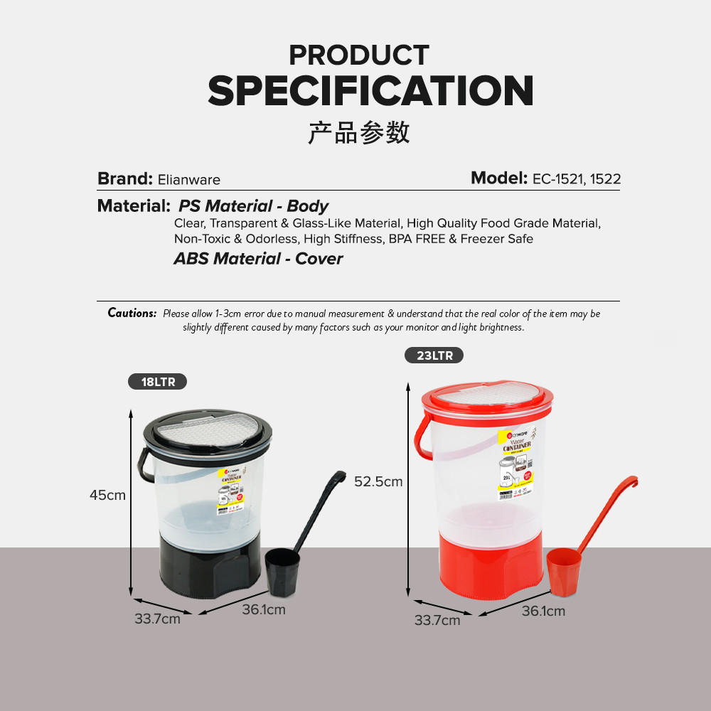 Elianware 18L/23L Water Dispenser Balang Air BPA Free Tong Air dengan Dipper