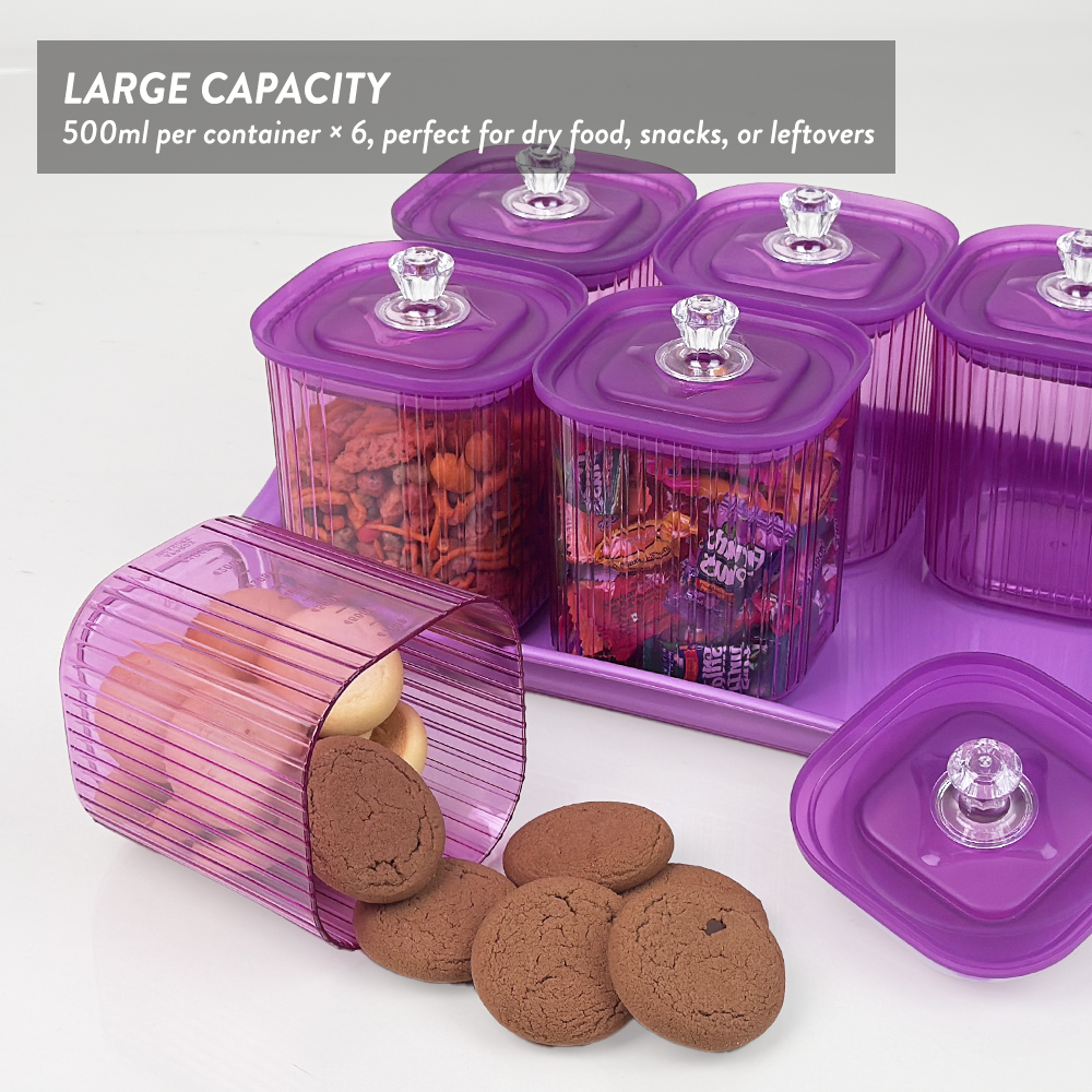 Elianware 6PCS Premium Food Storage Festive Snacks Bekas Raya (500ML/700ML)
